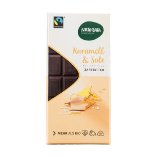 Choklad mörk karamell-salt 100g från Naturata