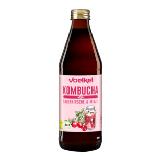 Kombucha körsbär & mint 33cl från Voelkel